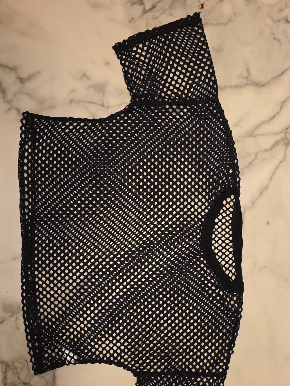 Black Mesh Short Sleeve Top